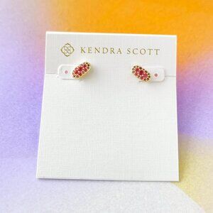 Kendra Scott Grayson Gold Ruby Crystal Crystal Stud Earrings New